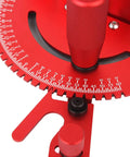 Upgraded Multifunction Table Saw Miter Gauge With Solid Aluminum Head And Steel Plate Adjustable Cross Cut Guide For Table Saws Router Tables And Band Saws Heavy Duty Woodworking Accessory Red close-up of angle measurements.