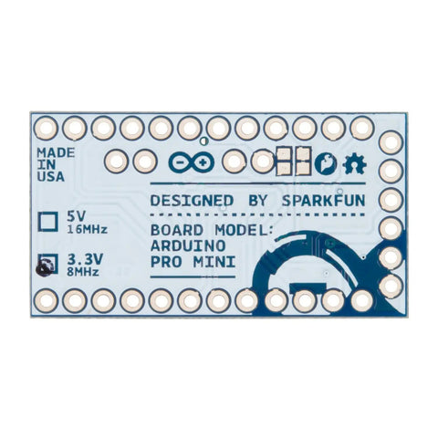 3.3V 8MHz Pro Mini ATmega328 Development Board For Arduino with no USB, top view showing FTDI compatible design and auto-reset support.