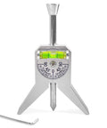 Heavy Duty Stainless Steel Pipe Center Finder Punch With Adjustable Dial Bubble Protractor, featuring a level and hex wrench.