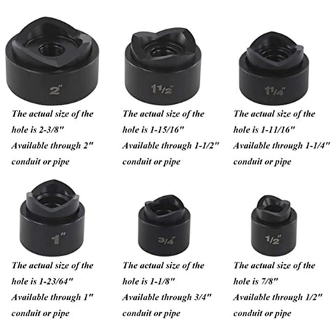 Portable Manual Hydraulic Hole Punch Kit With 6 Dies Dope Heavy Duty Knockout Punch Driver For Metal Sheets Includes Rugged