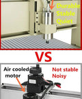 Comparison of water-cooled vs. air-cooled spindle on 4 Axis Router Engraver USB CNC 6090 2.2KW for woodworking and engraving.