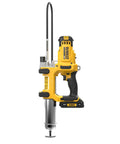 Cordless Grease Gun 20V Max, 10,000 PSI, 2-Speed Variable Delivery, 47 Inch Hose, Yellow with black accents, side view