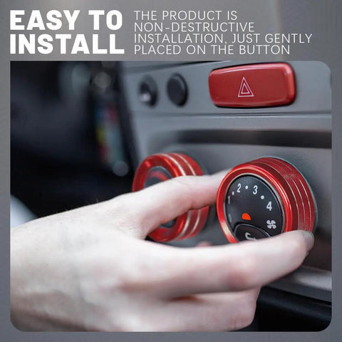 Installation of Aluminum Alloy Climate Control Knob Covers Three Piece Button Switch Cover Set For Dodge Challenger Durango 2015 2022
