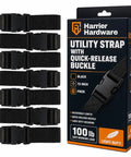 Heavy Duty Utility Strap With Quick Release Buckle 72 Inch Polypropylene Tie Down For Camping Travel Bike Roof Rack Pack of Six