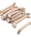Beech Wood Drawer Pulls Unfinished Cabinet Handles For Kitchen Cupboards Dresser Wardrobes And Closets, set of 10