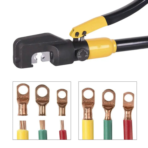 10 Ton Hydraulic Crimp Tool for Battery Cables, Lug Terminal Crimper with 9 Die Sets, 12 AWG to 2/0 AWG Wire Crimper