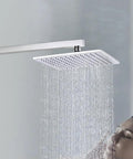 Extra Long Brass Shower Extension Arm 16 Inch Chrome Finish Universal Straight Wall Mount Built To Last Heavy Duty One Half Inch NPT Thread Anti Rust Durable Arm For Rain Shower And Luxury Bathroom Upgrade