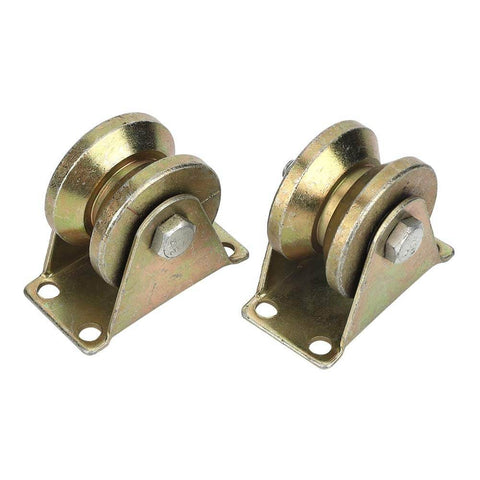 2 Pack V Type Sliding Gate Roller Heavy Duty V Groove Wheel Track Rail For Industrial Machines And Sliding Doors With Steel Construction