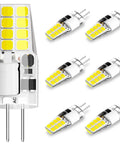 Set of 6 G4 LED Bulb 3W JC Bi-Pin, 12V ACDC Daylight White 6000K, Easy Swap Energy Saving Replacement