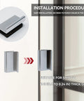 Six Pack 1.6 Inch Glass Finger Edge Pull Clips for Window Display Cabinets polished chrome finish installed on glass panel suitable for 5mm to 6mm.