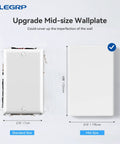 1 Gang Screwless Blank Wall Plate Cover Mid Size 4.88 Inch Tall And 3.13 Inch Wide Unused Outlet Faceplate Matte White UL Listed