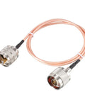 UHF PL259 Male To N Type Male Coax Cable RG316 for antenna analyzer and ham radio transceiver, 2 ft, nickel plated connectors