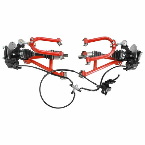 Beefed Up Go Kart 4WD Rear Drive Shaft CV Axle Joint Assembly Kit With Shock Swing Arms Mounts Hydraulic Brake Caliper Rotor Tie Rod