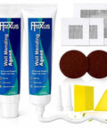 Two 4.23 Oz Fast Dry Putty Tubes Drywall Repair Kit with 2x2 inch and 4x4 inch patch mesh, dual scrapers, and sandpapers