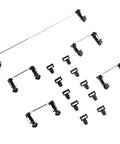 Premium Plate Mount Costar Stabilizer Kit Featuring Balanced Raised Wire Shafts For Sixty And Eighty Seven Mechanical Keyboards parts layout