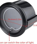 Front view of black 2-1/16 in oil pressure gauge with 7-color LED display and pressure sensor