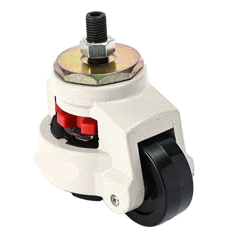 Built Tough 4 Pack Leveling Casters Featuring Nylon Wheels Paired With Nbr Pads For Rolling Like A Dream Rock Solid Grip stem mount caster with black nylon wheel.
