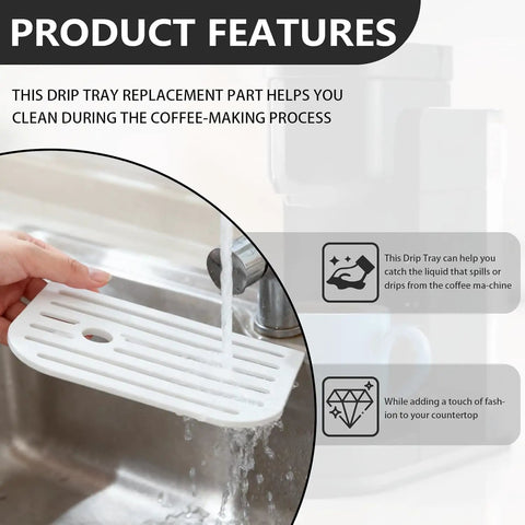 Drip Tray Lid Replacement For K25 And K15 Coffee Makers With Splash-Proof Cover Guard shown in a sink under running water.