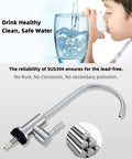 Lead Free Reverse Osmosis Drinking Water Faucet Features Slick High Gooseneck Design For Kitchen And Bar Sinks showcasing SUS304 stainless steel.