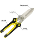 Heavy Duty Tin Snips Aviation Straight Shears With Stainless Steel Blade And Comfort Grips 9 Inch Multifunction Metal Cutter