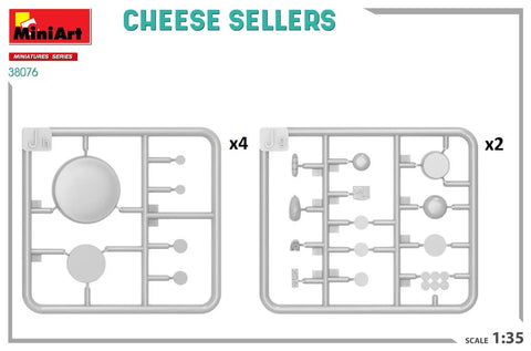 Sprue sheets for Cheese Sellers 1 35 Scale Model Kit Unpainted And Unassembled For Dioramas And Collectors 14 Plus Dope Detailed Figure Kit