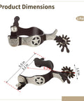 Two Pack Western Spurs With Turnable Gear For Cowboy Boots, Training Cues And Ranch Riding, Secure Side Buckles, Rotating Rowel Design