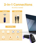 Long Range Wireless 1D Barcode Scanner With USB Receiver, No Cords Needed Laser Handheld Reader, USB and wireless options shown