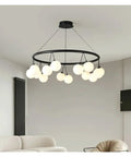 Sleek Black Glass Pendant Light For Kitchen And Bedroom Dope Modern LED Ceiling Chandelier Hanging Light Fixture For Home Decor