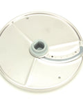 Pro Grade Slice Plate For Commercial Food Processor 6mm Model 27786 OEM Replacement Part, silver round slicing plate with central hub.