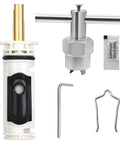 All In One Shower Repair Kit With Cartridge For 1222 And 1222B Including Puller And Retainer Clip For Bath Valve Replacement Tub Shower Parts One Handle Faucet Rebuild Tool DIY Friendly showcasing cartridge, puller, and accessories.