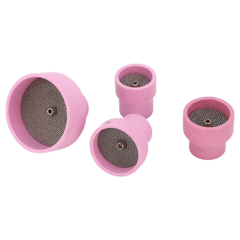 Ceramic Cup Kit For Welding Gear With High Temp Durable Pro Grade Ceramic Easy To Install Long Lasting Life Pink Color Portable And Compact Includes Stainless Steel Filter Screen For Cleaner Welds