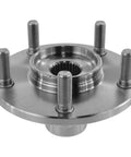Front Wheel Bearing And Hub Assembly Kit 2 Piece Fits 2008 2017 Mitsubishi Lancer 2007 2019 Outlander And 2011 2019 Outlander Sport Easy Install DIY Replacement - close-up view showing metal hub with bolts