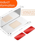 Ultra Thin Adhesive Cabinet Magnets No Drill Door Catch 12 Pack Low Profile Silver Magnetic Latches dimensions and red tape