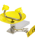 Eye Wash Station With Free Eye Wash Sign Wall Mounted Stainless Steel Eye Wash Station With Dual Spray Heads Emergency Eyewash Station Hands Free Operation First Aid For Eyes Yellow