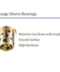 Kozelo 2pcs flange sleeve bearings (front view), brass with graphite, 16x20x25 mm, 26 mm flange diameter