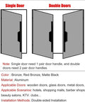 Illustration showing Heavy Duty Aluminum Door Push Pull Handle For Sliding Glass Doors Two Sided Entry Handle for single and double doors.