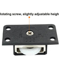 Sliding Cabinet Door Hardware Kit With Two Pairs Of ABS Single Wheel Furniture Rollers, Black Sliding Door Wheels For Closet Wardrobe And Cabinet