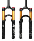Lightweight 20 Inch Bike Air Suspension Fork With 120mm Travel, Manual Lockout, 9mm Quick Release, dual view