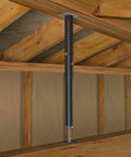 Heavy Duty Adjustable Floor Jack Post Two Pack For Understairs Support 18000 Lb Load Capacity displayed under wooden beams