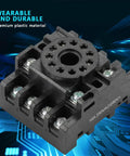 11 Pin Delay Timer Relay Socket Base For JQX-10F JTX-2C Time Relay, DIN Rail Mount Power Relay Socket With Screw Terminals