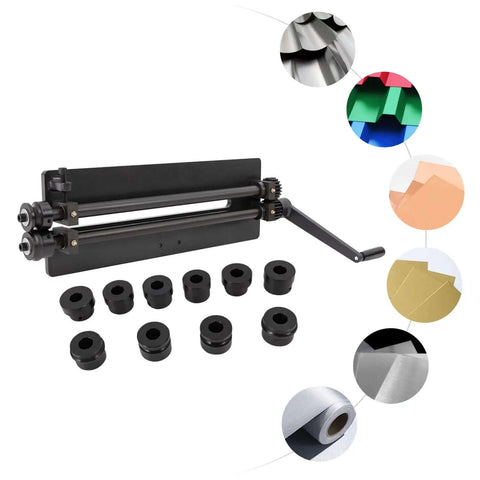 Bead Roller Set Of 6 Dies For Sheet Metal Fabrication With Ergonomic Handle, Heavy Duty Carbon Steel Construction, 18 Inch Throat Depth