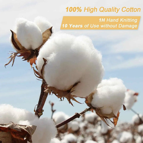 Close-up of cotton plant used in Woven Rope Laundry Hamper Basket 72L Tall Big Ol Brown Eco Friendly Natural Cotton Rope Laundry Bin.