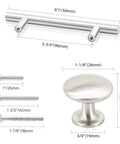 Brushed Satin Nickel Cabinet Hardware Set With 36 Handles 26 Pulls And 10 Knobs For Doors And Drawers shown with dimensions