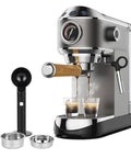 Premium 20 Bar Semi Automatic Coffee Maker With Stainless Steel Frother Wand for creamy espresso shots brewing.