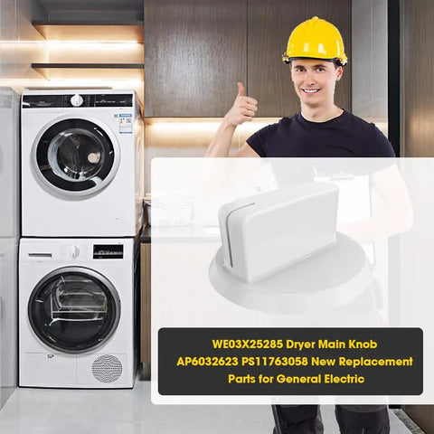 Must Have Replacement Dryer Timer Knob Assembly For Compatible Dryers Model WE03X25285 Replacement For AP6032623 And PS11763058 White