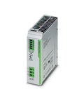 Heavy Duty Industrial Power Supply 12 Volt AC DC Converter With Plug And Play Modular Design For Automation Systems, compact, metal housing, used in factories.