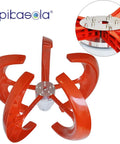 Portable 200W Wind Turbine Kit With 5 Blade Vertical Axis 12V Output 3 Phase Permanent Magnet Generator Controller Built For Hybrid Wind And Solar Systems showing red blades.