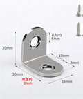 Rock Solid Stainless Steel L Shaped Corner Braces With Included Screws For Knockout Diy Furniture Assembly And Smooth Cabinet Reinforcement All Projects Every Single Day, showing dimensions and detailed design.