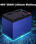 48V 36AH Lithium Battery with blue casing, designed for powering various devices and applications.