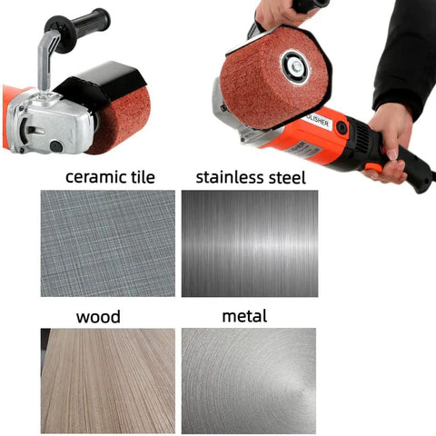 Workhorse 1400W Electric Burnishing Polishing Machine With 8 Variable Speed Settings and polishing results on materials
